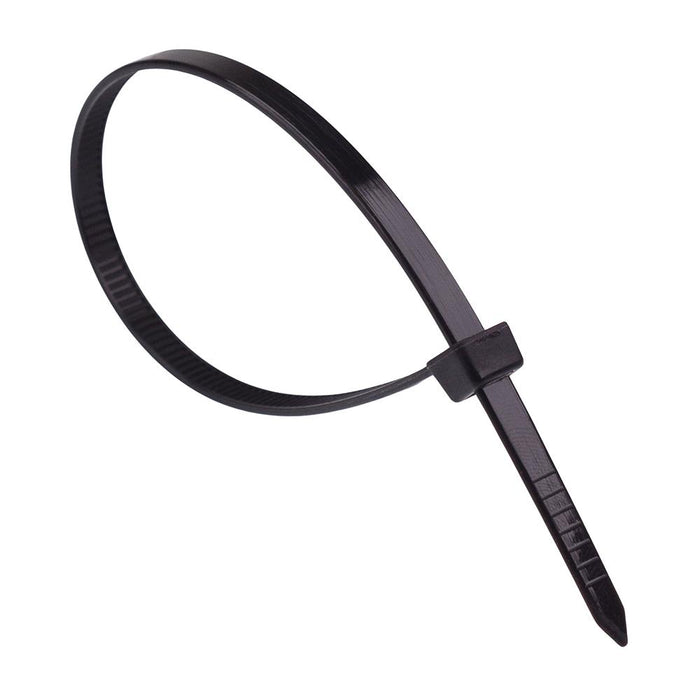 4.8mm x 200mm Black Cable Tie - Pack of 100
