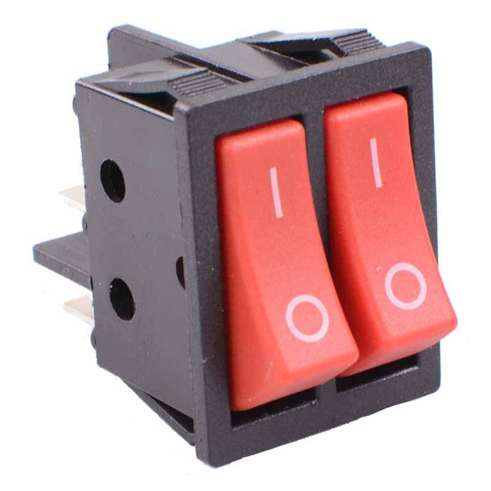 Red Dual On-Off Rectangle Rocker Switch 250V 15A