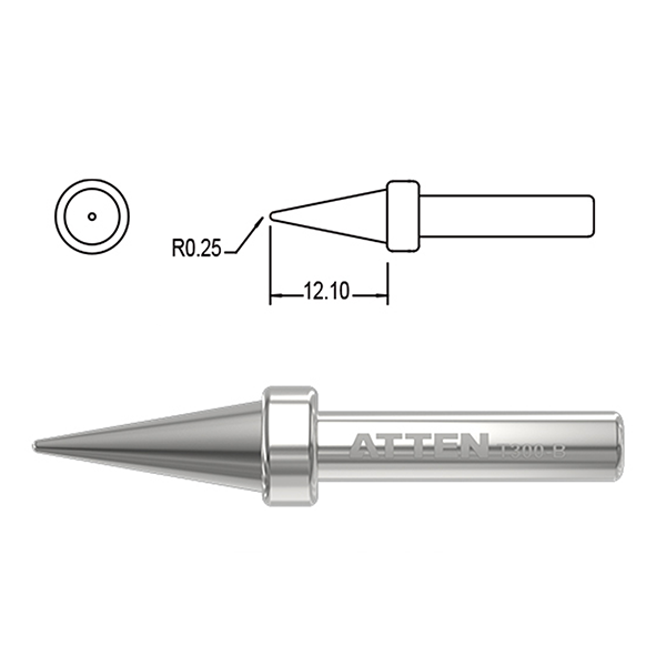 T300-B 0.25mm Conical Soldering Iron Tip ATTEN