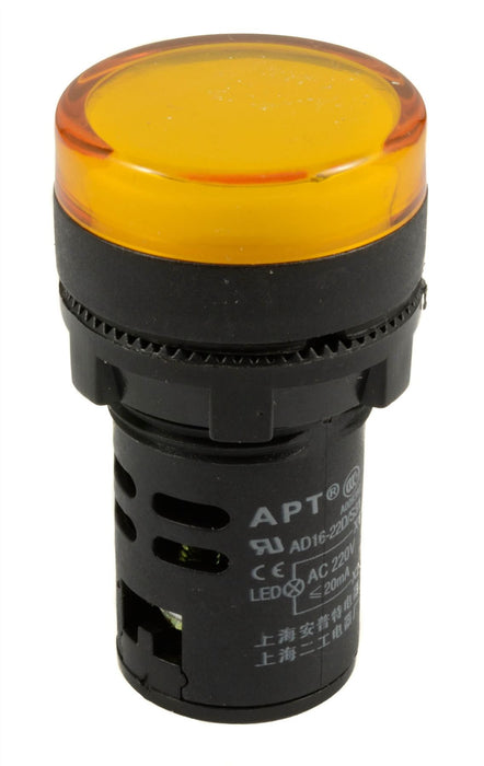 Yellow 22mm LED Pilot Indicator Light 220V
