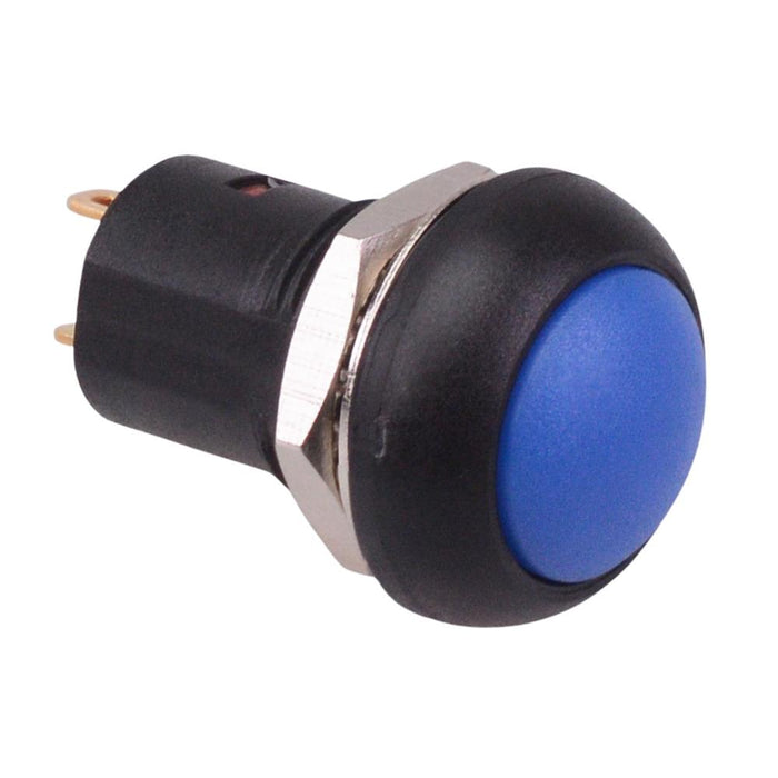 Blue On-Off Latching 12mm Round Push Button Switch SPST IP67