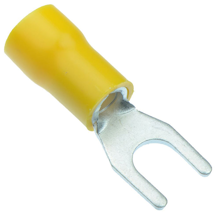 Yellow 5.3mm Insulated Crimp Fork Terminal (Pack of 100)