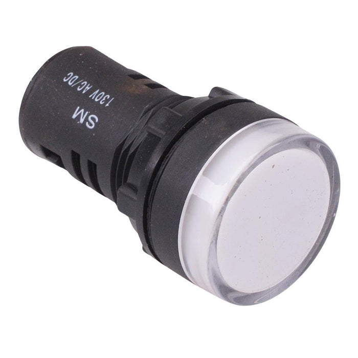 White 22mm LED Pilot Indicator Light 130V