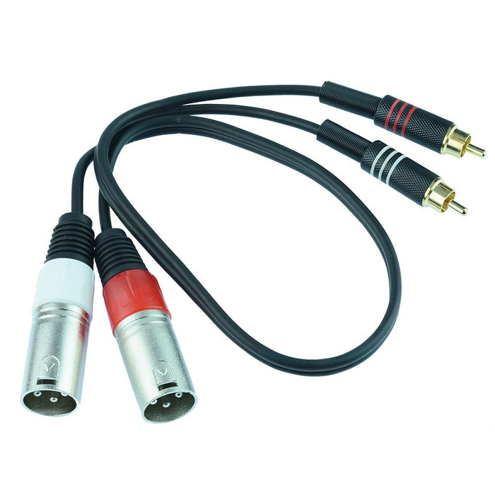 5M 2 x RCA Male Plug Jack to 2 x XLR Male Plug Lead