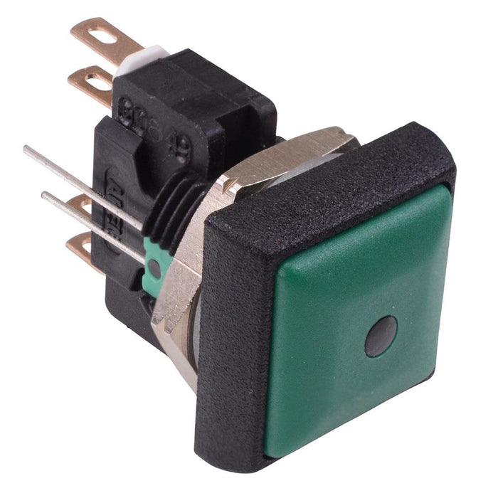 IRC8Z232L0G APEM Green LED Green Button Square 16mm Momentary Push Button Switch DPDT 5A IP67