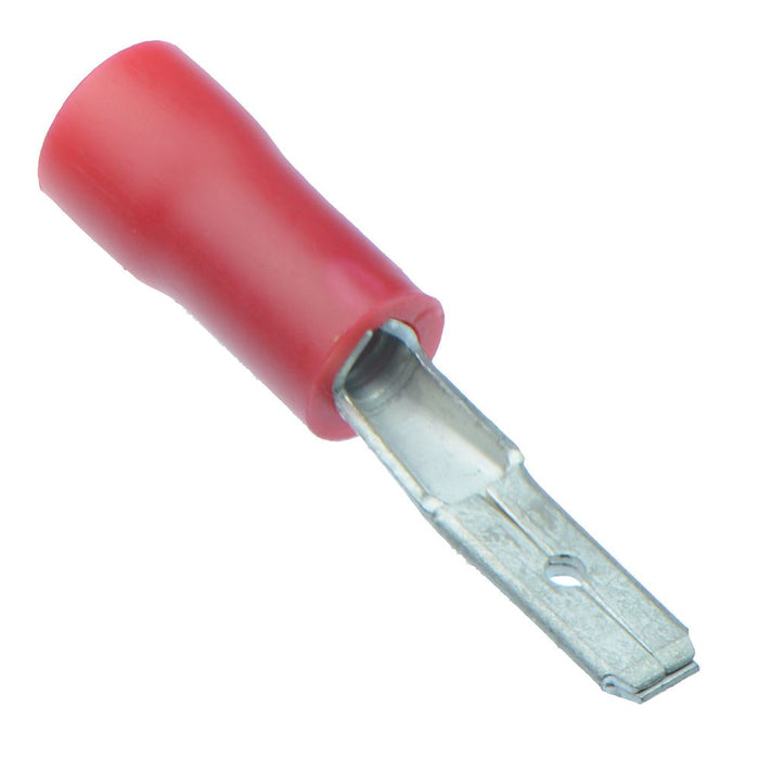 Red 2.8mm x 0.5mm Male Insulated Tab Crimp Connector (Pack of 100)