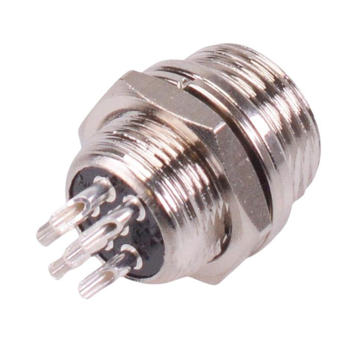 6 Way M12 Panel Mount Male Circular Socket Connector 5A 125V
