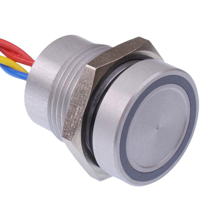 PBAR1AF0000A0Y APEM Yellow illuminated 5VDC Momentary NO 16mm Piezo Switch Prewired IP68