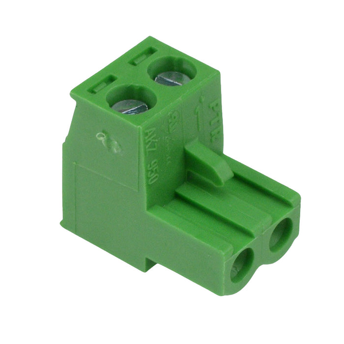 2-Way 5.08mm Right Angle Pluggable Terminal Block Green 15A 300V