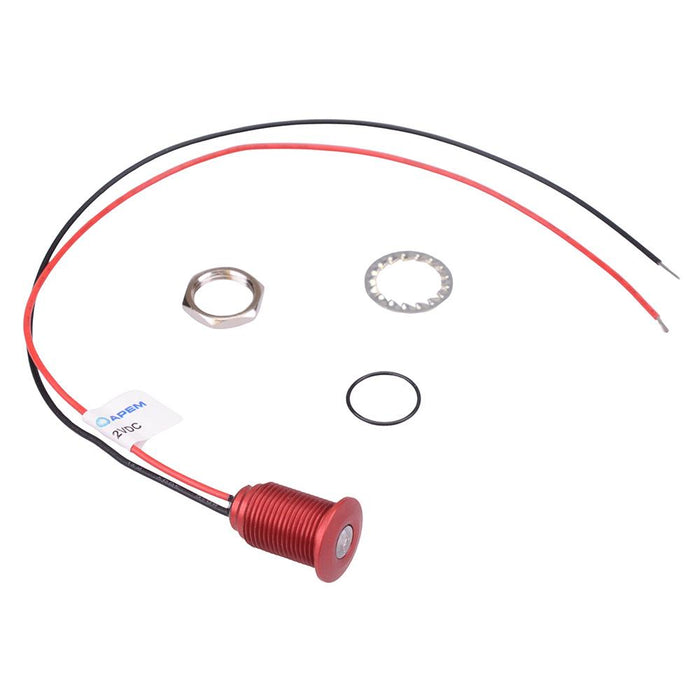 Q10F5ARXXSR02E Super Bright Red 10mm 2.2VDC LED Panel Indicator IP67 APEM
