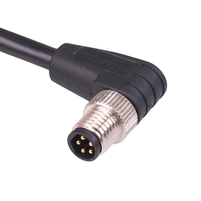 5 Way M8 Prewired Right Angle Male Industrial Circular Connector IP67 3A