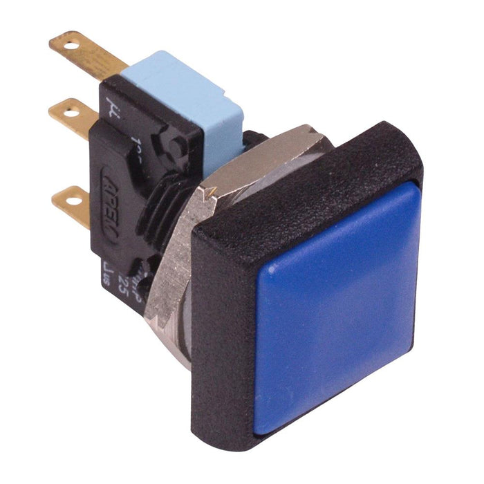 IRC7Z2B2 APEM Dark Blue Square 16mm Momentary Push Button Switch SPDT 5A IP67