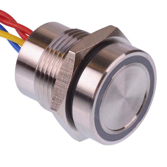 PBAR1AFB000N0S APEM Red illuminated 12VDC Momentary NO 16mm Piezo Switch Prewired IP68
