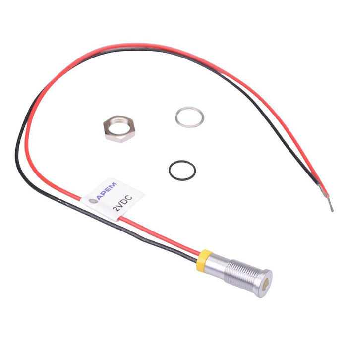 Q6F7GXXHY02E Hyper Bright Yellow Flush 6mm 2VDC LED Panel Indicator IP67 APEM