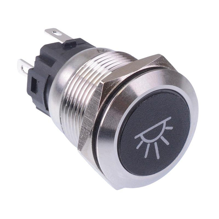 Cockpit / Cabin Light' Red LED Momentary 19mm Vandal Push Button Switch SPDT 12V