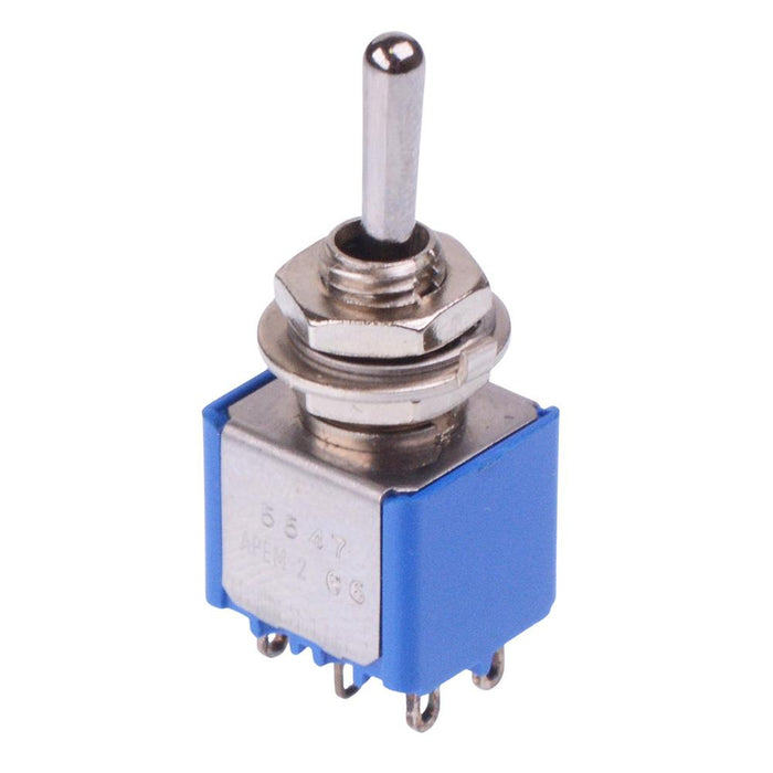5547A APEM (On)-Off-(On) Momentary 6.35mm Miniature Toggle Switch DPDT 4A 30VDC