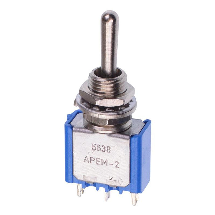 5638A APEM On-Off-(On) Momentary 6.35mm Miniature Toggle Switch SPDT 4A 30VDC