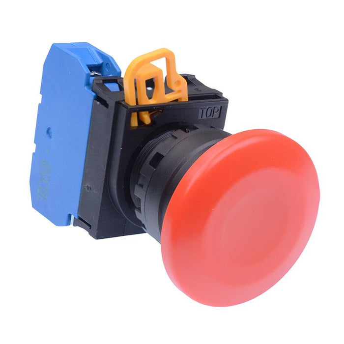 IDEC Red 22mm Mushroom Maintained Push Button Switch NO IP65 YW1B-A4E10R