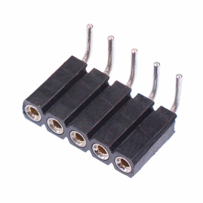 5 Pin SIL Turned Pin Right Angle Socket Connector 2.54mm