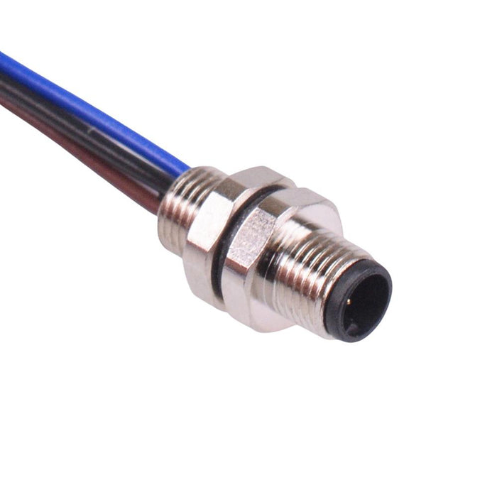 4 Way M5 Prewired Male Front Mounting Receptacle Circular Connector IP67 1A
