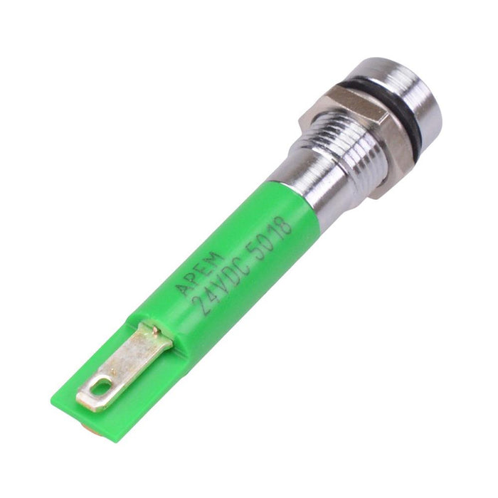 Q8R1CXXHG24E Hyper Bright Green Recessed 8mm 24VDC LED Panel Indicator IP67 APEM
