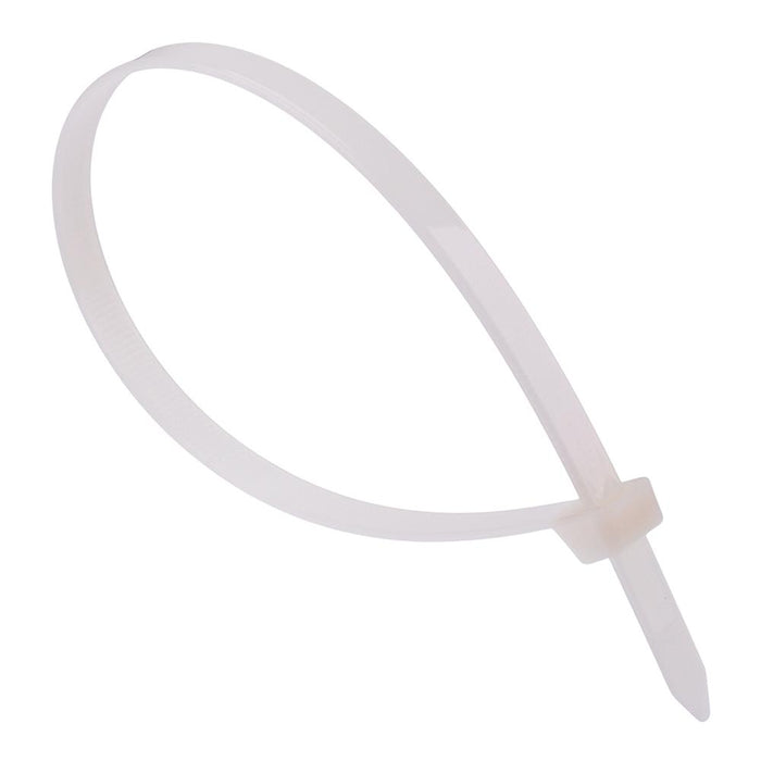 7.6mm x 300mm White Cable Tie - Pack of 100