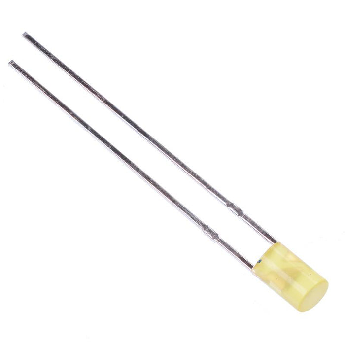 Yellow 3mm Diffused Cylindrical Flat Top LED 120mcd