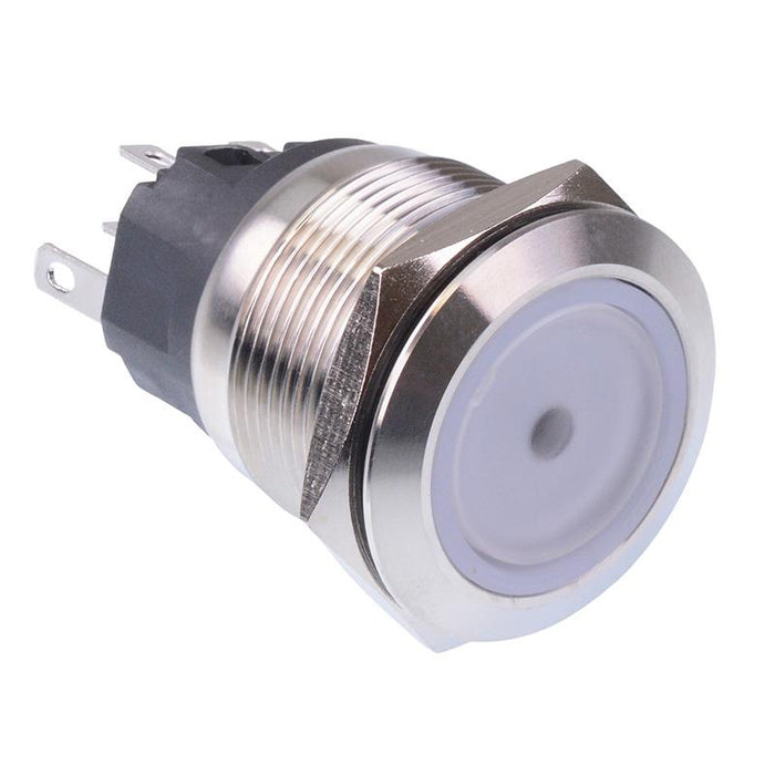 White LED Latching 22mm Vandal Push Button Switch 2NO/2NC 12V