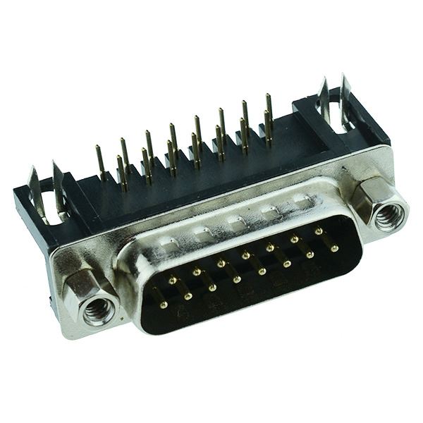 15-Way Right Angle PCB Male D Plug Connector