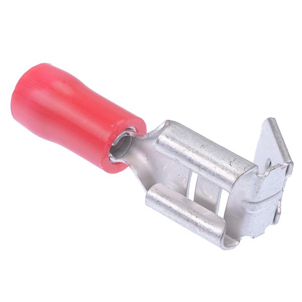 6.3mm Red Piggyback Double Crimp Connector Terminal  (Pack of 100)
