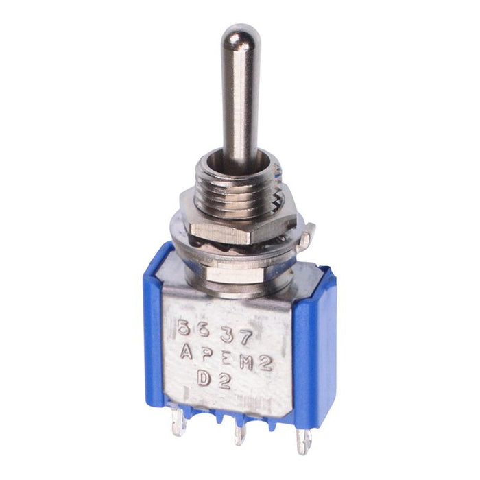 5637A APEM (On)-Off-(On) Momentary 6.35mm Miniature Toggle Switch SPDT 4A 30VDC