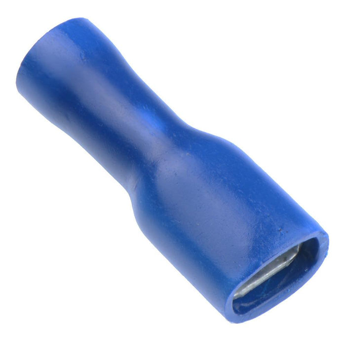 Blue 4.8mm x 0.5mm Female Fully Insulated Tab Crimp Connector (Pack of 100)