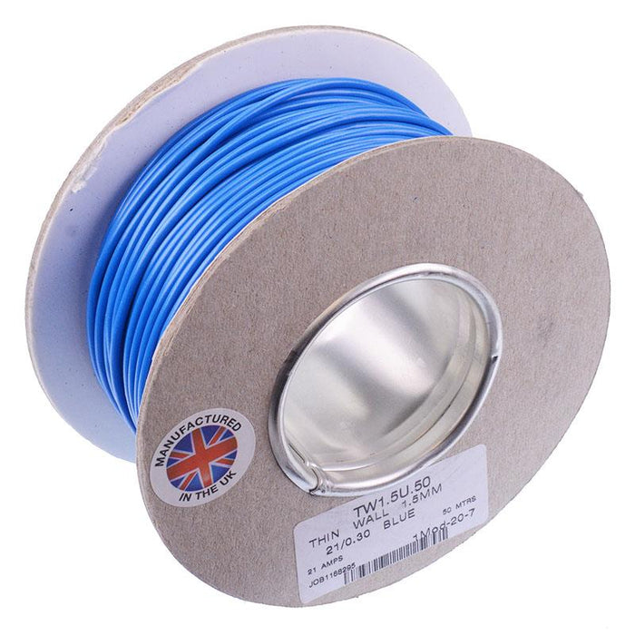 Blue 1.5mm² Thin Wall Cable 21/0.3mm 50M