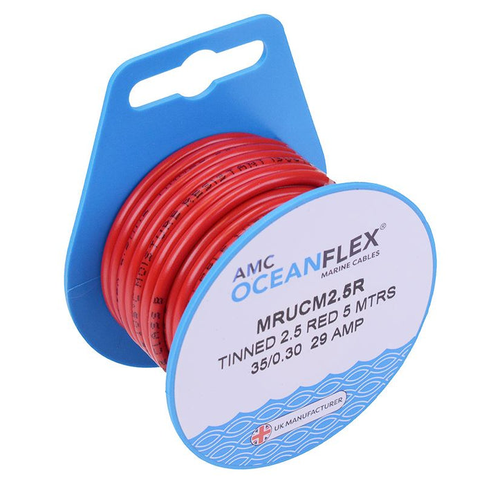 Red 2.5mm² Oceanflex 29A Cable Mini Reel 5M