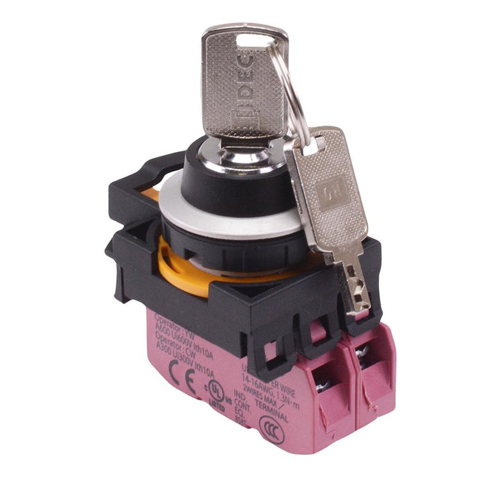 IDEC CW Series 3 Position Metallic Maintained Key Switch 2NC IP65