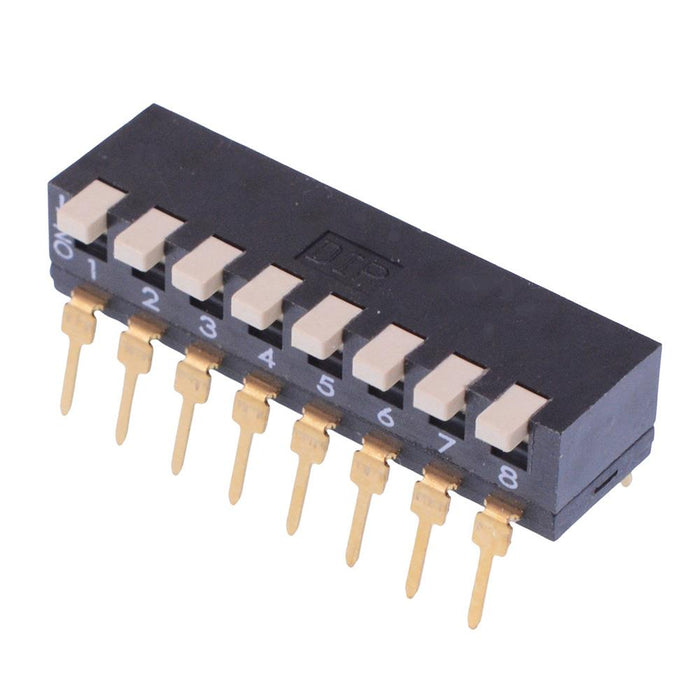 IKP0800101 APEM 8-Way 2.54mm Piano PCB DIP Switch SPST