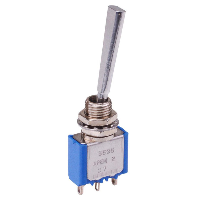 5636A8 APEM On-On 6.35mm Miniature Toggle Switch SPDT 4A 30VDC