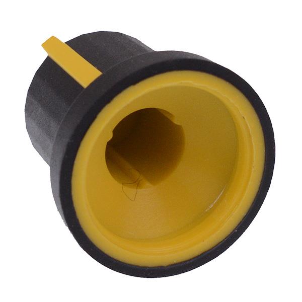 Yellow Soft Touch 6mm Splined Knob K87MBR