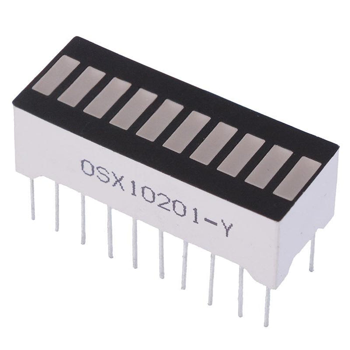 Yellow 10-Segment LED Bar Array Display