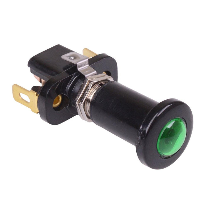 Green Off-On illuminated Push Pull Switch 12VDC 10A A3-7A-01