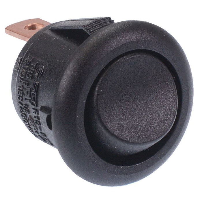 Black Mini Round On-On Rocker Switch SPDT 12A SCI R13-270C