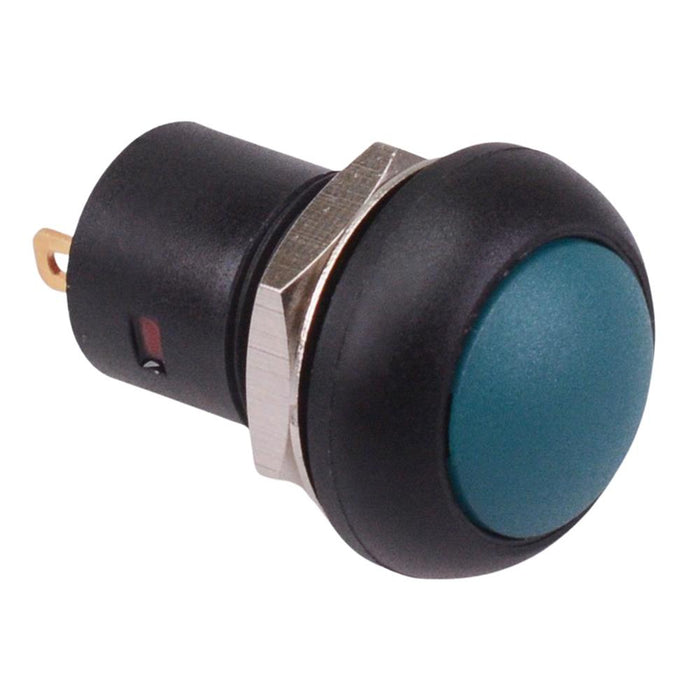 Green On-Off Latching 12mm Round Push Button Switch SPST IP67