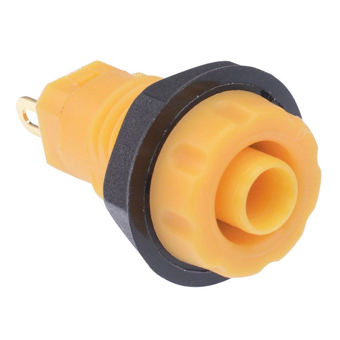 Yellow 4mm Shrouded Gold Plated Test Socket FCR14462