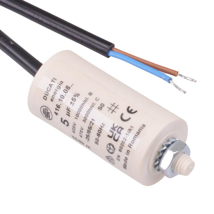 5uF Motor Run Prewired Capacitor Metallised Polypropylene 425V