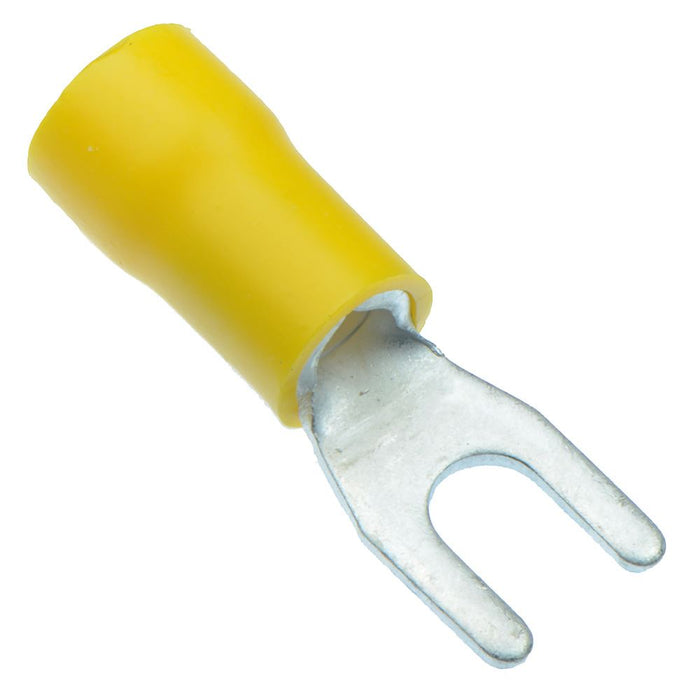 Yellow 4.3mm Insulated Crimp Fork Terminal (Pack of 100)
