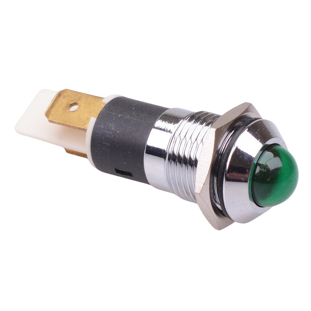 Green LED 14mm Metal Panel Indicator 12V — Maplin Pro | Your One Stop ...
