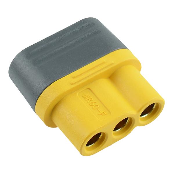 Female MR60 3 Pin Gold Plated Connector with Cap 30A Amass