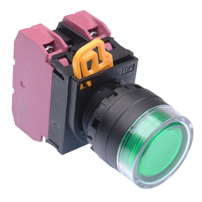 IDEC Green 24V illuminated 22mm Maintained Shrouded Push Button Switch 2NC IP65 YW1L-AF2E02Q4G
