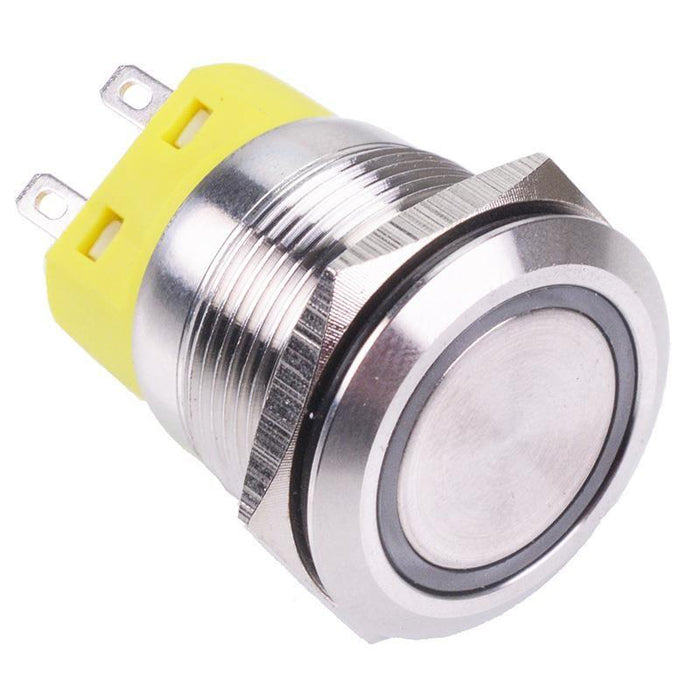 White On-On 22mm Vandal Push Button Switch 2NO/2NC