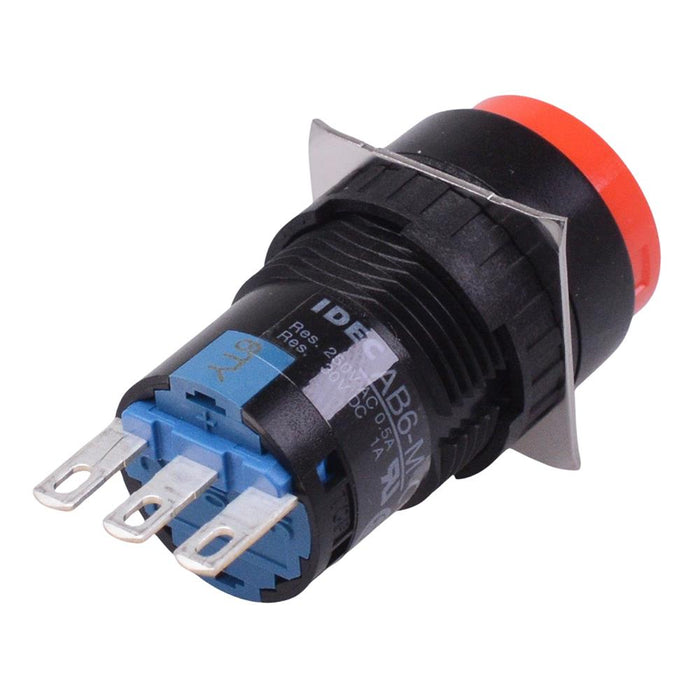 AB6M-M1R Red 16mm Momentary Round Push Button Switch SPDT